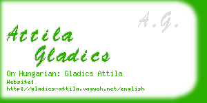 attila gladics business card